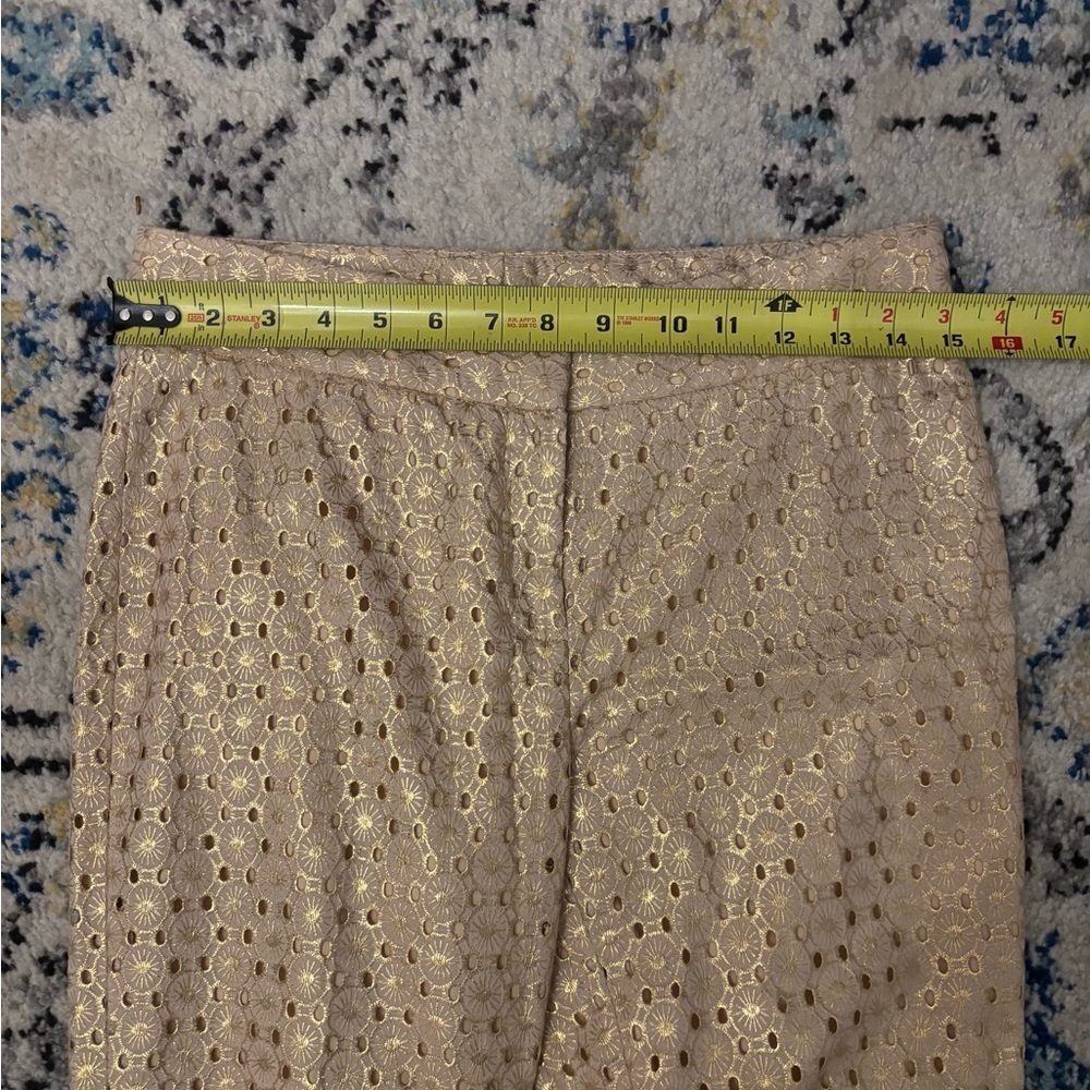ANTONIO MELANI Gold Eyelet Embroidered Pants - Picture 6 of 7